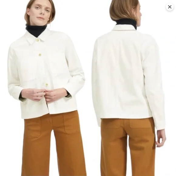 Everlane Jackets & Blazers - Everlane Off White Cotton Chore Jacket Women's Size Medium